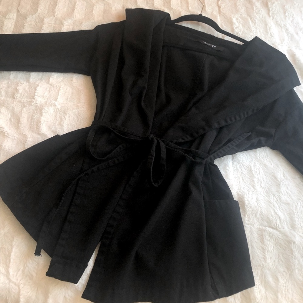 Black Flare Out Tie Jacket